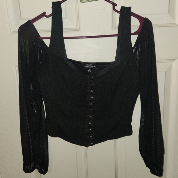Tops - 🎉Corset Style Top | Mesh Sleeves | Sz M